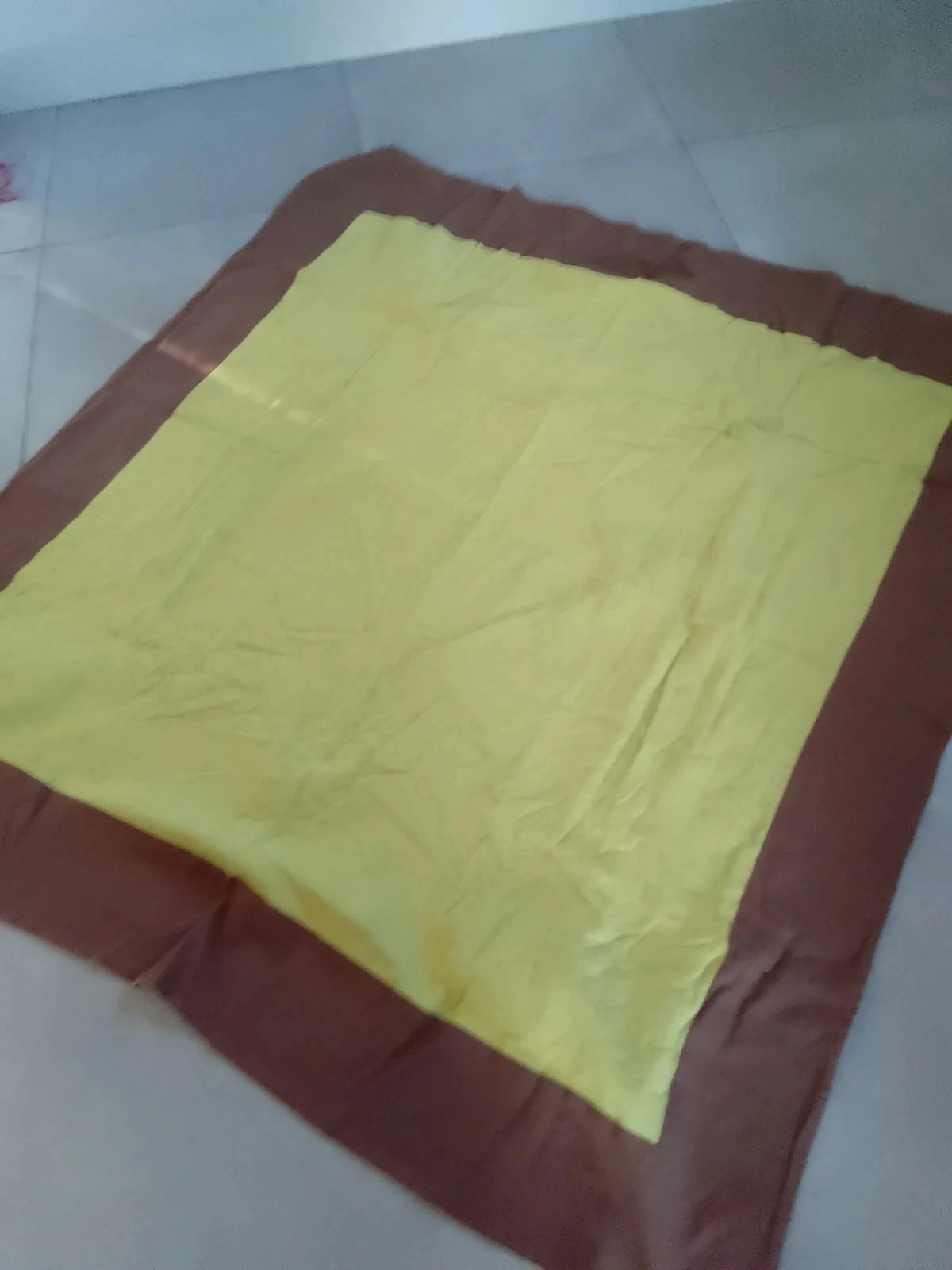 Nappe carrée en coton chocolat pistache
